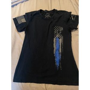 Grunt style, thin blue line flag shirt